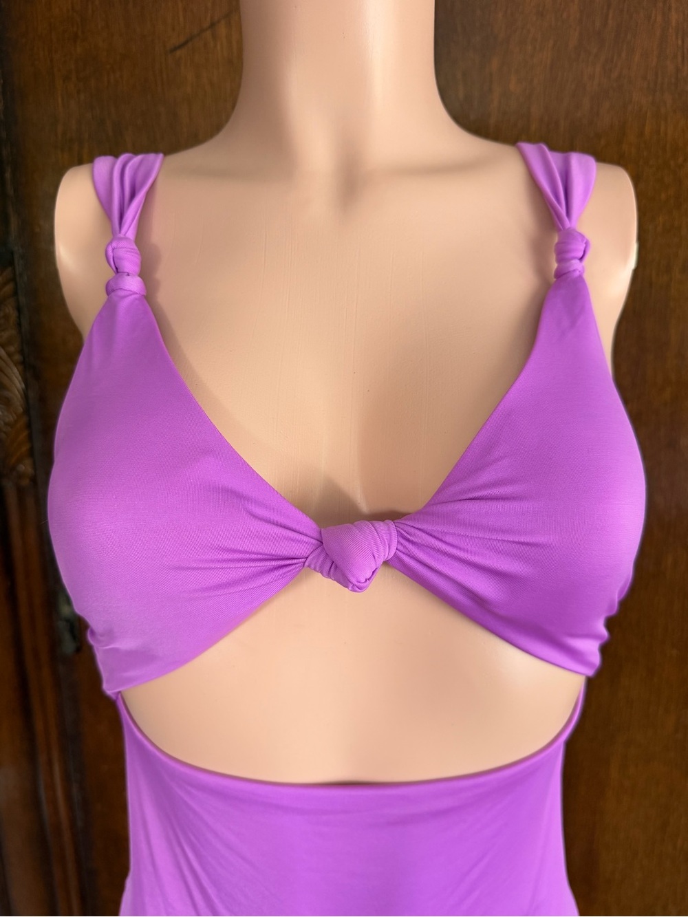 NEVER WORN H&M Purple Knot-Front Keyhole Wide Strap Women’s One Piece Swimsuit